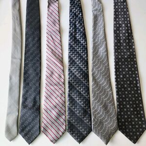 Vintage Gray Neck Tie Lot Of 6 Ties 1980s 1990s Silk Poly Grandpa Hipster‎ Work